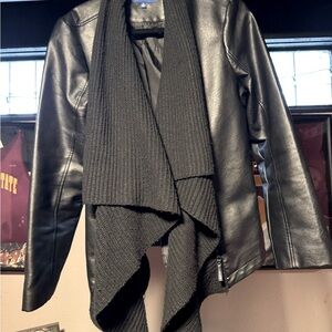 Apt. 9 faux leather jacket with sweater opening in front